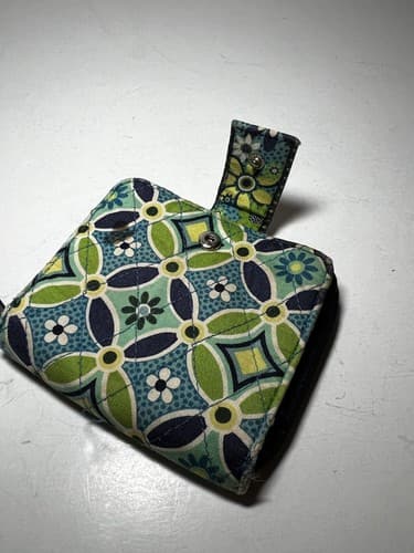 VERA BRADLEY Navy Blue Green Teal Geometric Quilted Wallet - Thumbnail 3