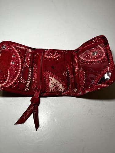 VERA BRADLEY Red White Bandana Paisley Country Quilted Wallet - Thumbnail 4