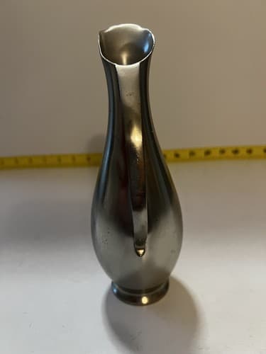 Vintage Royal Holland Pewter Daalderop Pitcher Vase Mid-Century Modern Style 8” - Thumbnail 4