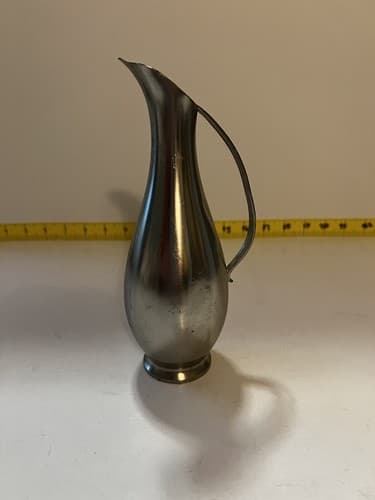 Vintage Royal Holland Pewter Daalderop Pitcher Vase Mid-Century Modern Style 8” - Thumbnail 2