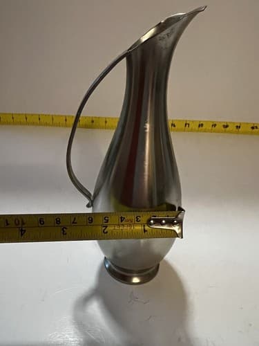 Vintage Royal Holland Pewter Daalderop Pitcher Vase Mid-Century Modern Style 8” - Thumbnail 14