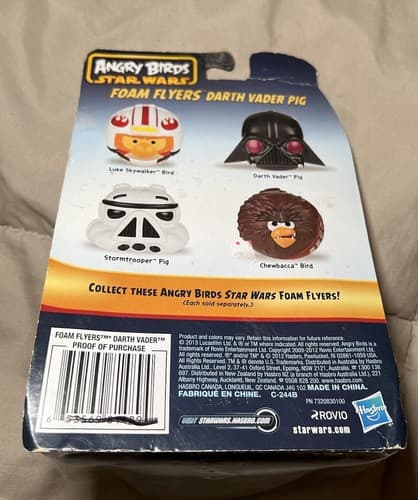 Angry Birds Star Wars Darth Vader Pig Foam Flyers Hasbro 2013 NEW NIP - Thumbnail 2