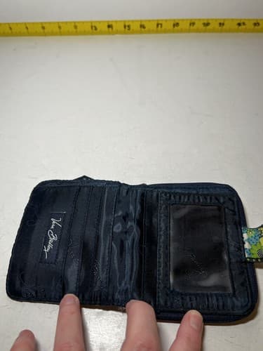 VERA BRADLEY Navy Blue Green Teal Geometric Quilted Wallet - Thumbnail 5