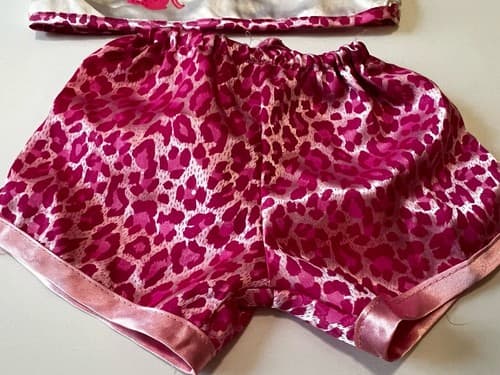 Build A Bear Vintage Cat Shirt Animal Print Silky Shorts Rare Teddy Clothes BABW - Thumbnail 5