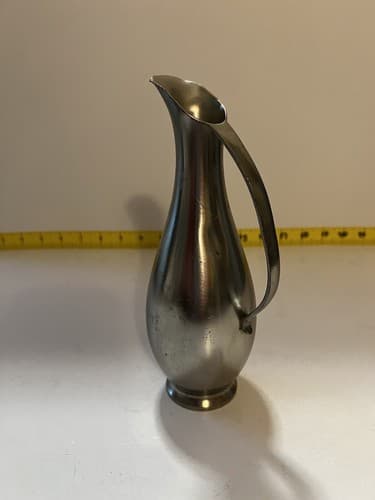 Vintage Royal Holland Pewter Daalderop Pitcher Vase Mid-Century Modern Style 8” - Thumbnail 3