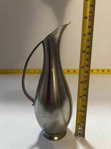 Vintage Royal Holland Pewter Daalderop Pitcher Vase Mid-Century Modern Style 8” - Thumbnail 13