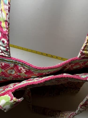 VERA BRADLEY Hot Pink Fuchsia Green Paisley Quilted Tote Shoulder Bag Purse - Thumbnail 4