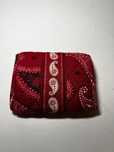 VERA BRADLEY Red White Bandana Paisley Country Quilted Wallet - Thumbnail 2