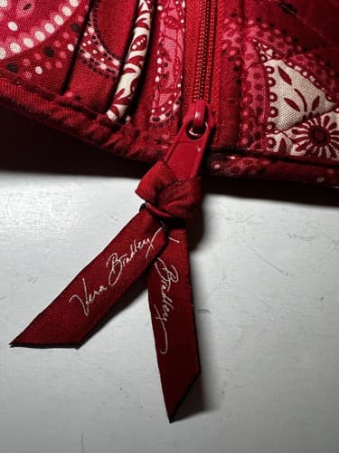 VERA BRADLEY Red White Bandana Paisley Country Quilted Wallet - Thumbnail 5