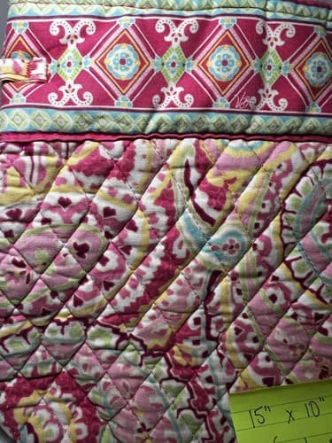 VERA BRADLEY Hot Pink Fuchsia Green Paisley Quilted Tote Shoulder Bag Purse - Thumbnail 12