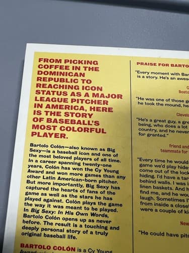 Bartolo Colon Baseball Memorabilia Collection Big Sexy Book In His Own Words MLB - Thumbnail 5