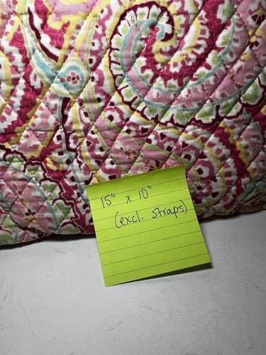VERA BRADLEY Hot Pink Fuchsia Green Paisley Quilted Tote Shoulder Bag Purse - Thumbnail 14