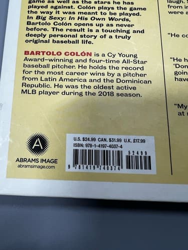 Bartolo Colon Baseball Memorabilia Collection Big Sexy Book In His Own Words MLB - Thumbnail 4