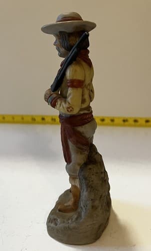 Western Cowboy Porcelain Figurine Rifle Hat Chaps Man Figure Vintage Country - Thumbnail 3