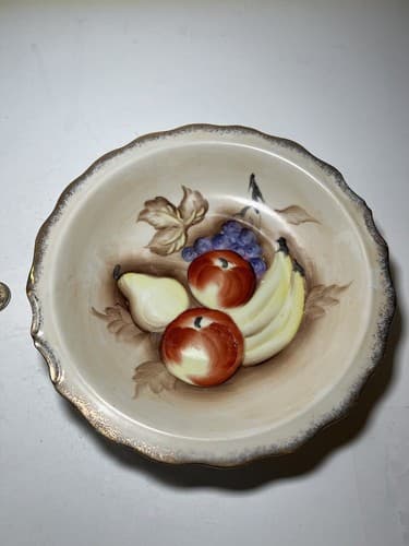 Vintage Porcelain Pitcher and Bowl Wash Basin Set Hand painted Fruit Kitchen - Thumbnail 16