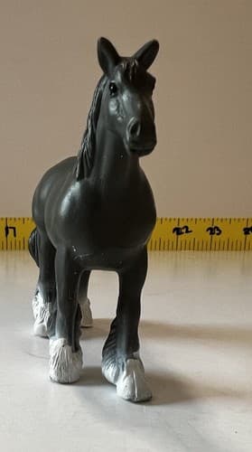 Clydesdale Horse Figure 1988 Vintage Mare Toy Beautiful Dark Gray Black White - Thumbnail 9