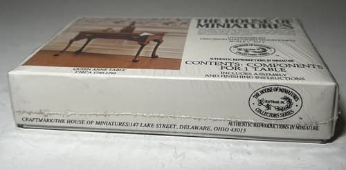 The House of Miniatures Kit 40038 Queen Anne Table NEW SEALED Vintage Furniture - Thumbnail 6