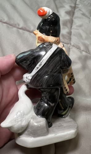 Vintage Antique Friedel Ges. Gesch Handbemalt Germany Boy Goose Figurine Figure - Thumbnail 5