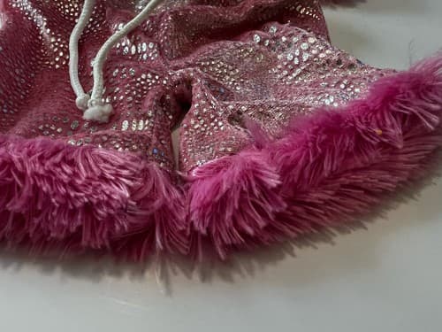 Build A Bear Vintage Rock Star Sequin Furry Trim Silver Rare Teddy Clothes BABW - Thumbnail 4