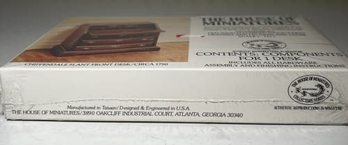 The House of Miniatures Kit 40042 Chippendale Slant Front Desk NEW SEALED Vtg - Thumbnail 6