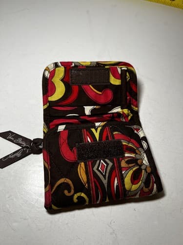 VERA BRADLEY Black Pink Fuchsia Yellow Gray Whimsical Quilted Wallet - Thumbnail 3