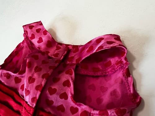 Build A Bear Vintage Pink Red Heart Love Valentine Dress Rare Teddy Clothes BABW - Thumbnail 4