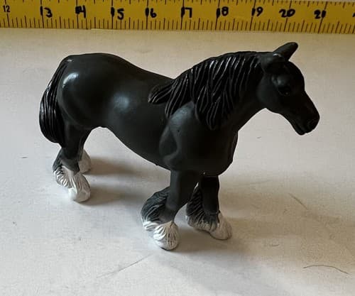 Clydesdale Horse Figure 1988 Vintage Mare Toy Beautiful Dark Gray Black White - Thumbnail 3