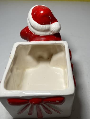 Vintage Santa Claus Christmas Ceramic Planter Brazil 1950s Retro Decor - Thumbnail 8