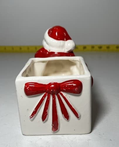 Vintage Santa Claus Christmas Ceramic Planter Brazil 1950s Retro Decor - Thumbnail 6