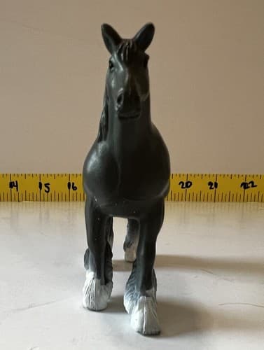 Clydesdale Horse Figure 1988 Vintage Mare Toy Beautiful Dark Gray Black White - Thumbnail 7