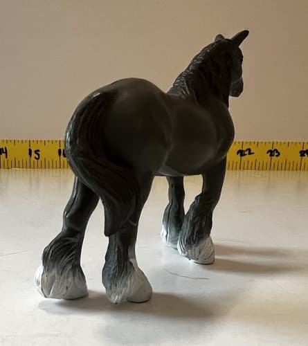 Clydesdale Horse Figure 1988 Vintage Mare Toy Beautiful Dark Gray Black White - Thumbnail 8