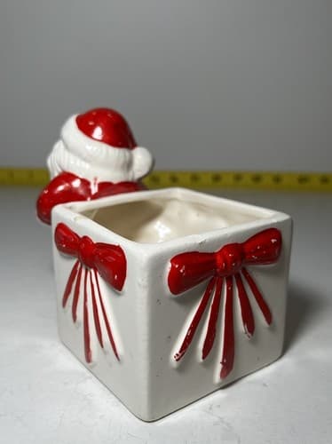 Vintage Santa Claus Christmas Ceramic Planter Brazil 1950s Retro Decor - Thumbnail 7