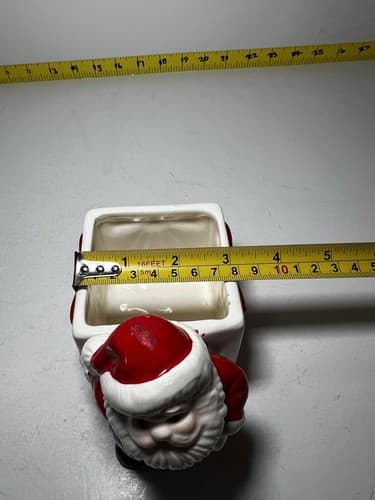 Vintage Santa Claus Christmas Ceramic Planter Brazil 1950s Retro Decor - Thumbnail 10