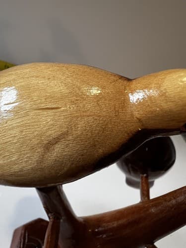 Folk Art Wood Carved Birds on a Tree Vintage Early 20th Century Sculpture Retro - Thumbnail 19