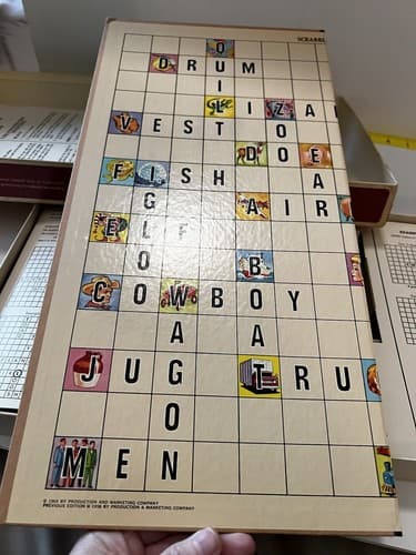 Scrabble For Juniors Vintage Complete 1964 Family Word Game Double-Sided Board - Thumbnail 12