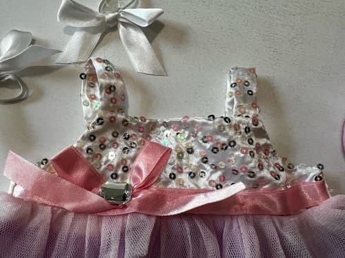 Build A Bear Vintage Ruffle Party Dress Sequin Shoes Set Rare Teddy Clothes BABW - Thumbnail 2