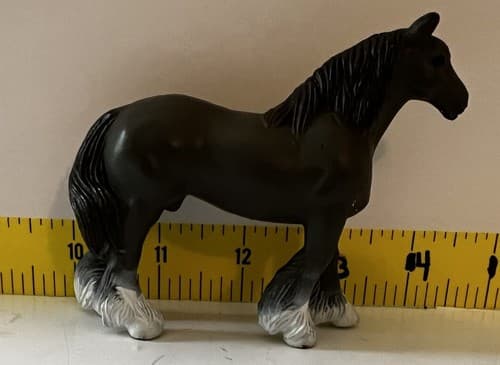 Clydesdale Horse Figure 1988 Vintage Mare Toy Beautiful Dark Gray Black White - Thumbnail 10