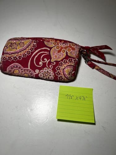 VERA BRADLEY Hot Pink Orange Yellow Paisley Quilted Set 3pc Wallet Bag Set - Thumbnail 15