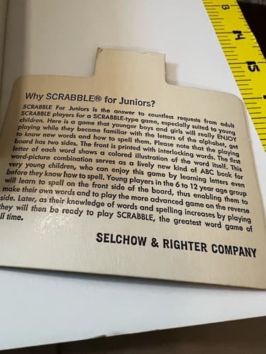 Scrabble For Juniors Vintage Complete 1964 Family Word Game Double-Sided Board - Thumbnail 16