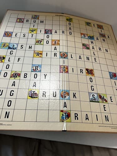 Scrabble For Juniors Vintage Complete 1964 Family Word Game Double-Sided Board - Thumbnail 13