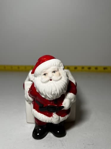 Vintage Santa Claus Christmas Ceramic Planter Brazil 1950s Retro Decor - Thumbnail 3