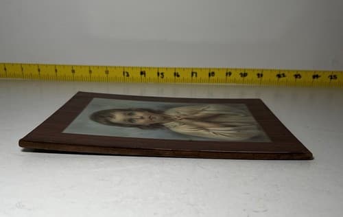 Vintage Praying Child Wooden Lithograph On Wood Little Girl ART PRINT Prayer - Thumbnail 4