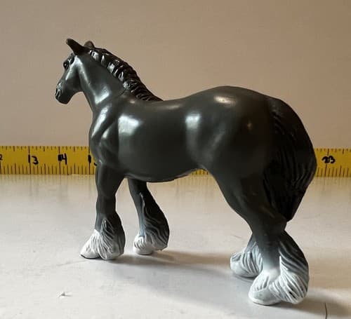 Clydesdale Horse Figure 1988 Vintage Mare Toy Beautiful Dark Gray Black White - Thumbnail 5
