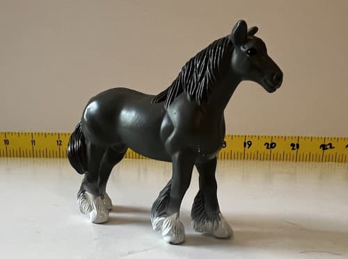 Clydesdale Horse Figure 1988 Vintage Mare Toy Beautiful Dark Gray Black White - Thumbnail 4