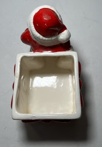 Vintage Santa Claus Christmas Ceramic Planter Brazil 1950s Retro Decor - Thumbnail 5