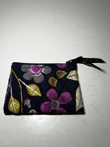 VERA BRADLEY Black Purple Yellow Gray Whimsical Quilted Wallet Navy ? - Thumbnail 2