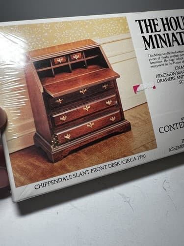 The House of Miniatures Kit 40042 Chippendale Slant Front Desk NEW SEALED Vtg - Thumbnail 9