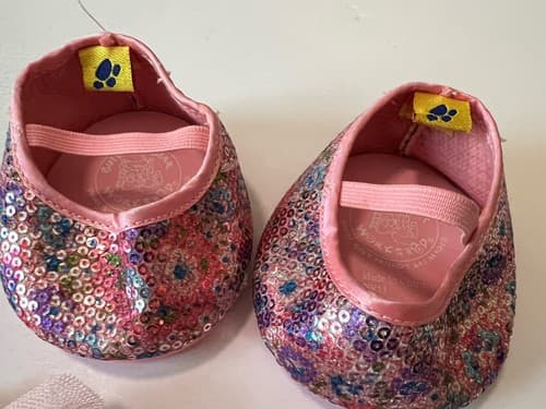 Build A Bear Vintage Ruffle Party Dress Sequin Shoes Set Rare Teddy Clothes BABW - Thumbnail 6