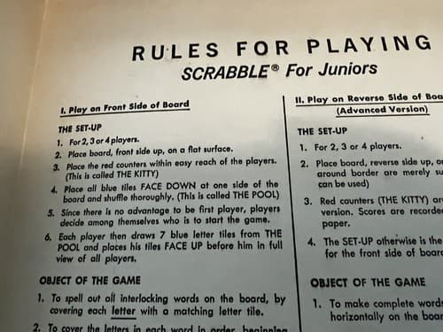 Scrabble For Juniors Vintage Complete 1964 Family Word Game Double-Sided Board - Thumbnail 18