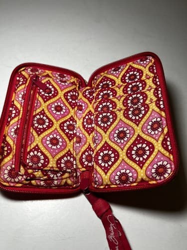 VERA BRADLEY Hot Pink Orange Yellow Paisley Quilted Set 3pc Wallet Bag Set - Thumbnail 14